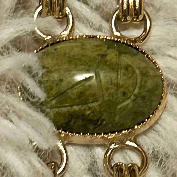 Vintage Scarab Egyptian KJL Kenneth Jay Lane Goldtone Watch w/ Multicolor Stones Vintage Scarab Egyptian KJL Kenneth Jay Lane Goldtone Watch  main image 3
